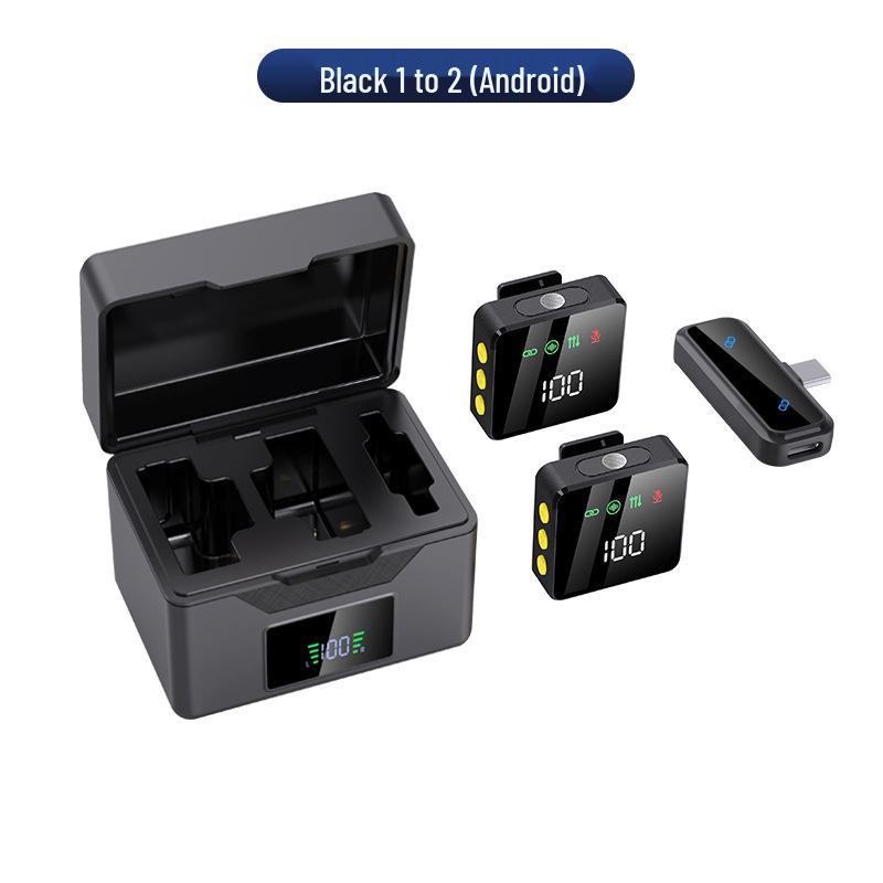 Dual Wireless Lapel Microphone H7 with Digital Display Charging Case for Live Streaming & Noise Reduction Recording