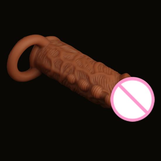 Male Soft Penis Extender Sleeve Reusable Condoms Time Delay Adults Sex Toys