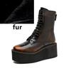 AIYUQI Women Ankle Boots Genuine Leather  New Platform High Heel Short Boots Female Non-slip Large Size Women Winte Boots