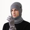 Wool Hat Men's Winter Outdoor Warm Hat Scarf Gloves Suit High Elastic Knitted Hat