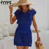 Women's Fashion Summer Spring Solid Color Print Short Sleeve V-Neck Casual Dresses