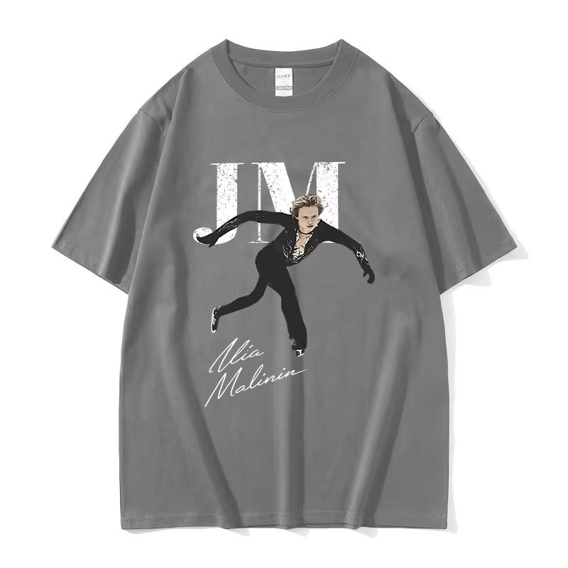 Ilia Malinin Ice Skating Fans Gift T Shirt Unisex Vintage High Quality Pure Cotton Tshirts Unisex  Clothing Streetwear Tshirt