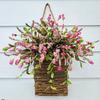 40*25cm Front Door Hanging Flower Basket Wildflower Door Hanger Door Wall Decorations