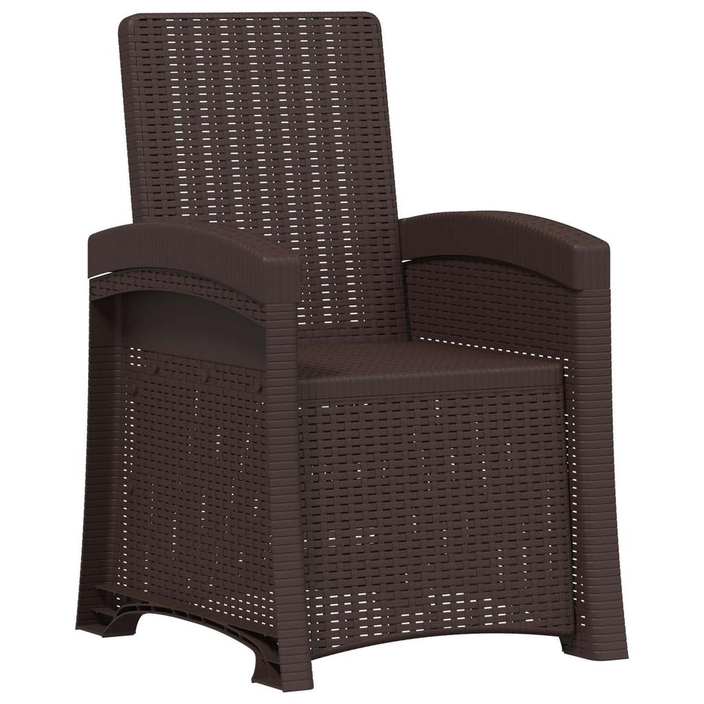 Garden Recliner Rattan Look 2 Pcs Brown and Anthracite PP