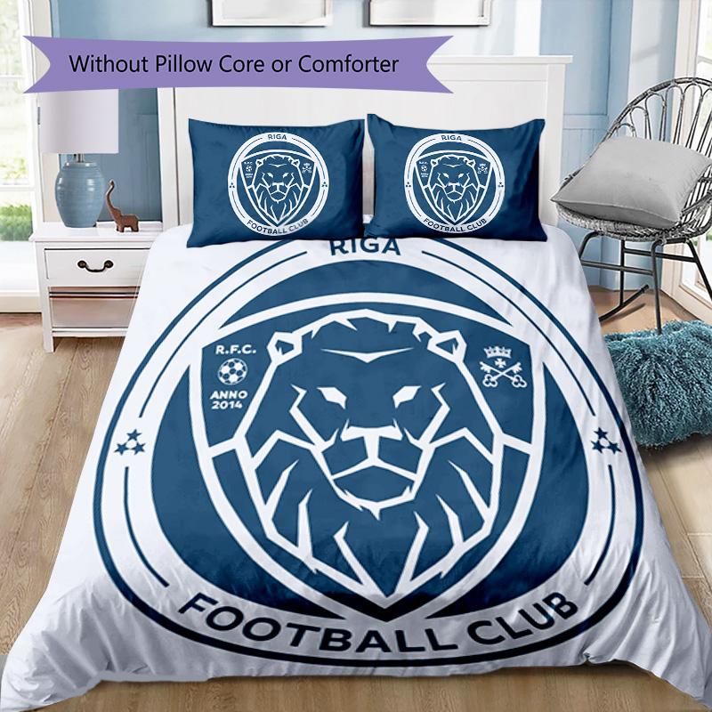 Riga FC Pattern Bedding,Quilt Set Quilt Cover Pillowcase Home Birthday Gift (1*duvet Cover+2*pillowcase,without Core)