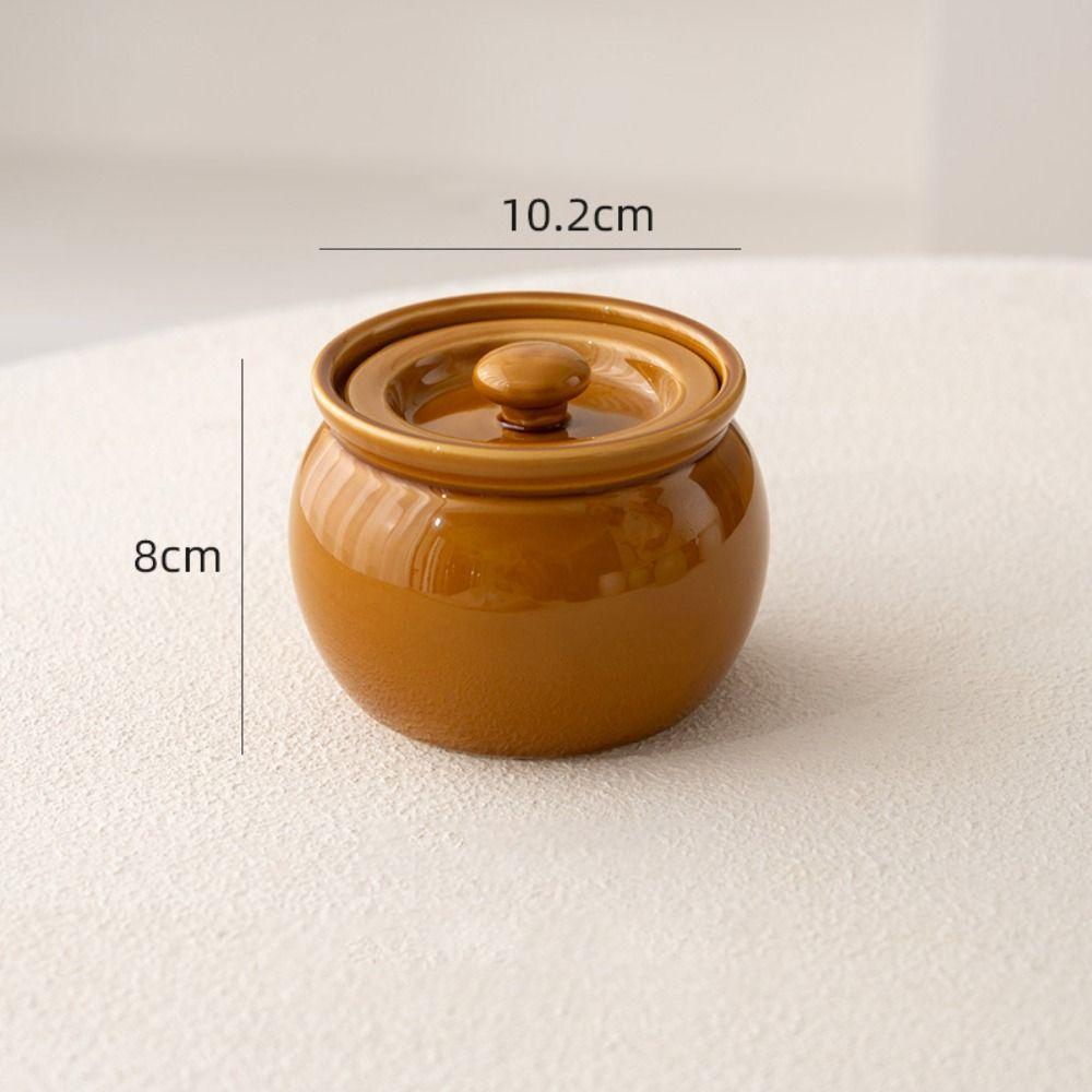 Thickened Ceramic Stew Pot 350ml/400ml Simmering Jar Convenient One-Person Soup Pot Kitchen