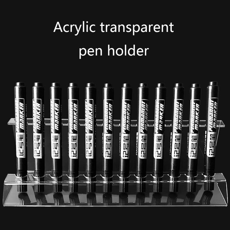 Acryl Transparante Pennenhouder Displaystandaard Multifunctionele Pen Displaystandaard 6/12 Sleuven Oogbrouwpen Houder Make-up Kwasten Rek