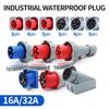 16/32A Industrial Plug and Socket 3P/4P/5Pin Electrical Connector IP67 Wall Mounted Socket Male&Female Plug