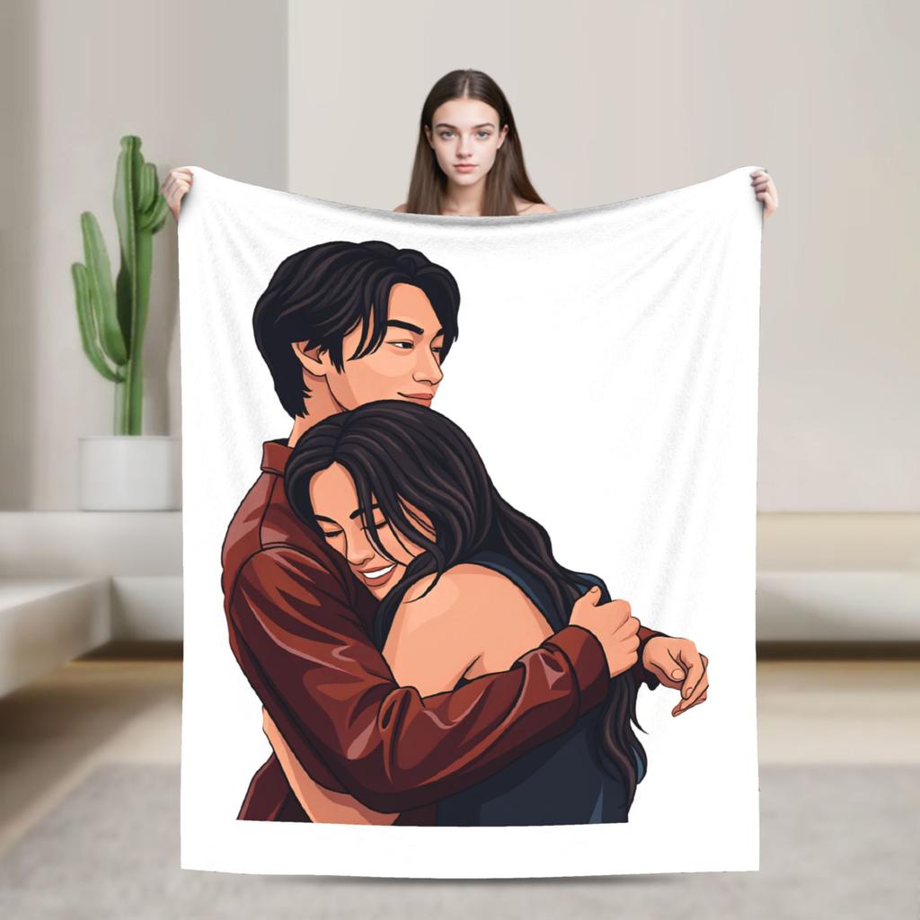 Super Warm Blanket Camping TV XO Kitty Kim Min Ho Bedding Throws Flannel Bedspread For Home Decor Fluffy Sofa Bed Cover