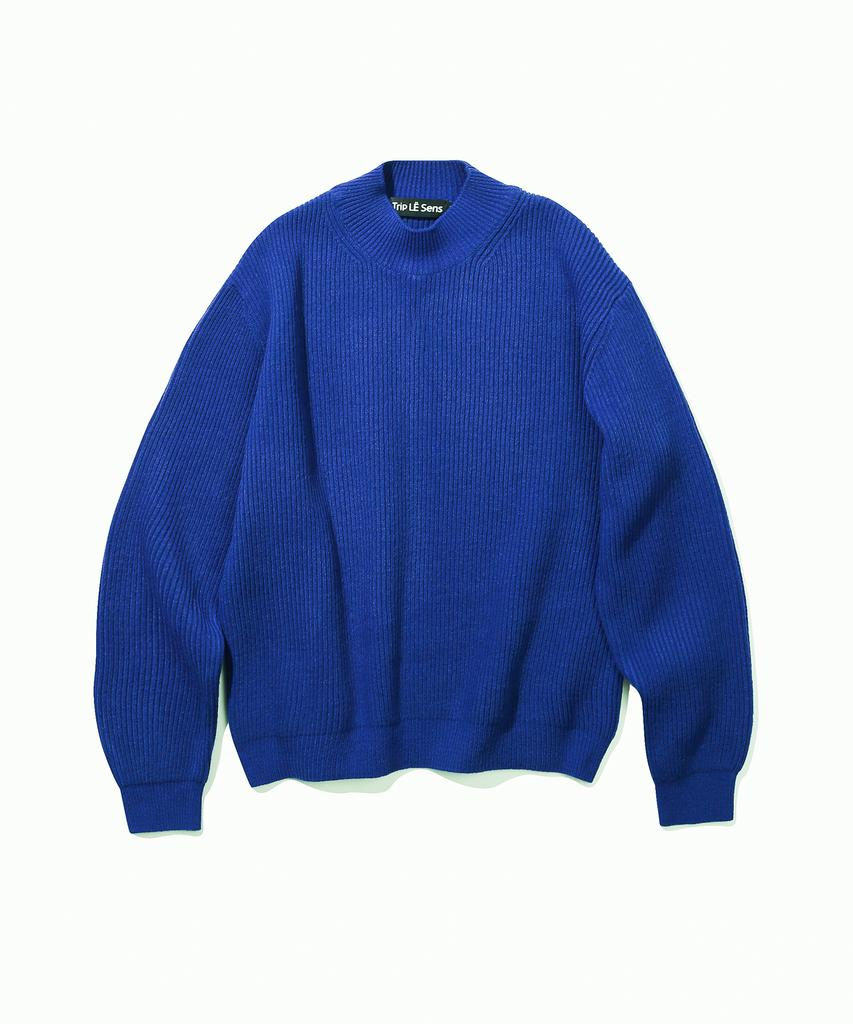 TRIP LE SENS Basic Mock Neck Over Knit (Man)_Brown
