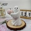 Spooky Ghost Decor Ornament, Bat Pumpkin Model Halloween Decoration, Resin Durable Ornament Figurine for Home Desktop Garden