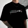 1N23456 Gear Biker Heartbeat Motorcycle Graphic Print T-shirt Men's and Women's Cotton Casual S