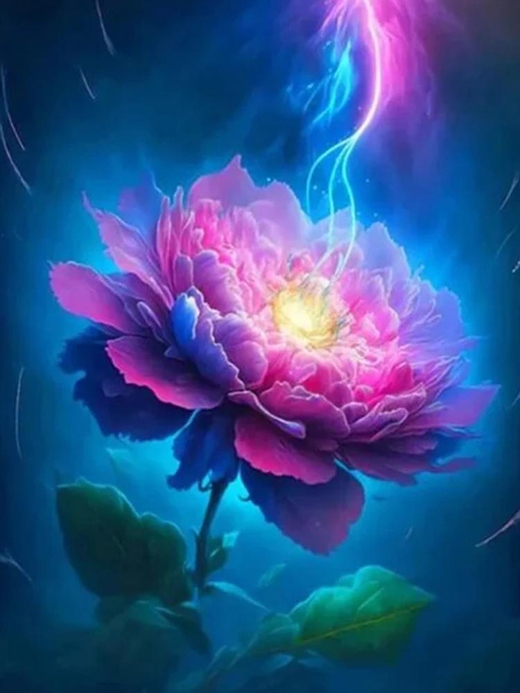 Diamond Cross Embroidery Feather Flower and Windbell Bird 5D DIY Diamond Embroidery Diamond Painting Home Decoration