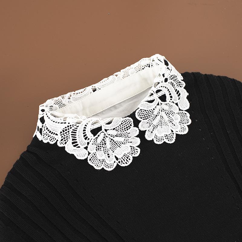 Perfect Match New Fake Collar Shirt Women White Lapel Ruffles Stand False Collar Woman Girls Detachable Collar Lace Removable Half Shirt