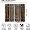 Farmhouse Brown Wooden Curtains Rustic Old Plank Western Vintage Barn Door Prints Window Treatments Drapes Room Darkening Polyester With Rod Pocket