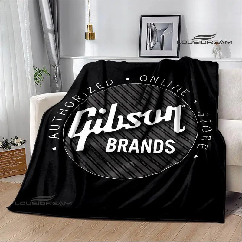 Gibson gitaar logo bedrukte deken Flens verwarmingsdeken picknickdeken Huis Reisdeken bedbekleding Verjaardagscadeau
