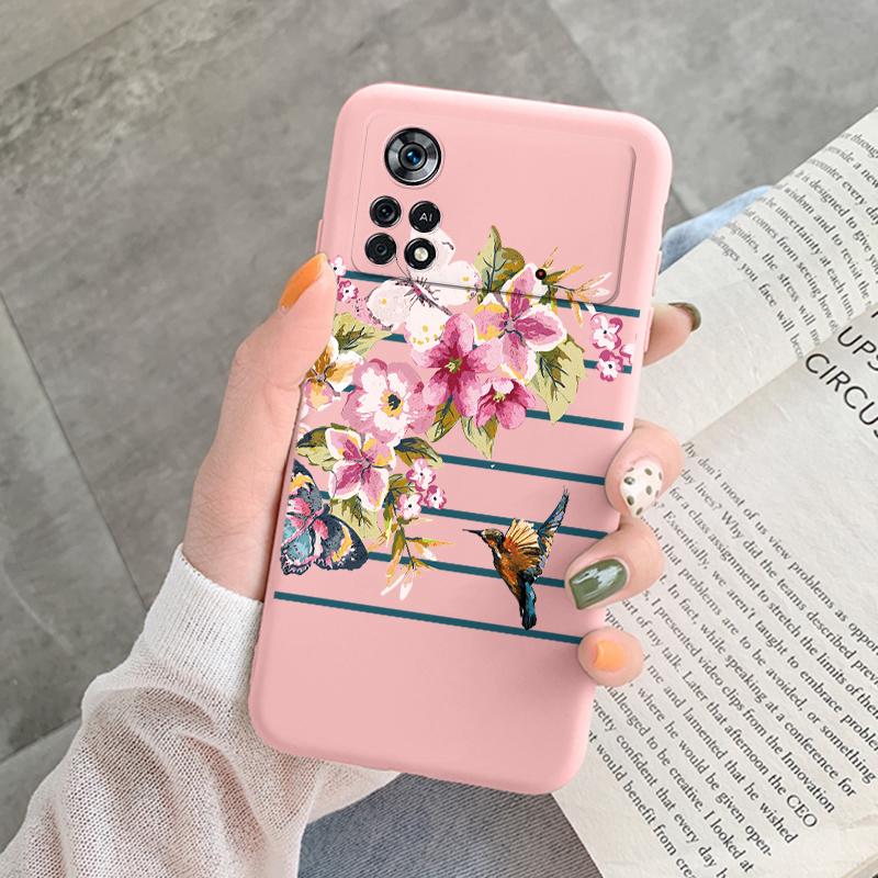For Poco X4 Pro 5G M4Pro Cover Funda Vintage Flower Leave Protective Cover TPU Capa For Xiaomi Poco X4 Pocox4 X 4 M4 Pro Coque