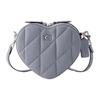 Heart 19 Quilted Leather Heart Bag Women Shoulder Bag Gold Light-Purple CE725-LHN19