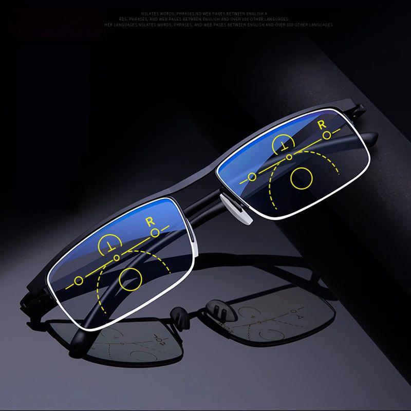 Occhiali da Lettura Progressivi Multifocali Intelligenti per Uomini Donne Uso Singolo e Doppio Luce Blu Anti-Riflesso Regolazione Automatica Occhiali