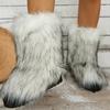 Mote 2024 Nye Dame Fluffy Fuskepels Støvletter Dame Plysj Varme Snøstøvler Luksus Fottøy Jenter Pelskledde Pels Støvletter Mote Vintersko
