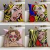 Roy Lichtenstein Womens Tears Cushion Cover Breathable and Skinfriendly Linen Pillowcase Square Removable and Washable Cushion