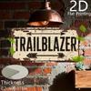 D Flat Pc Vintage Aluminum License Plate Sign TRAILBLAZER PioneerThemed Wall Art Rustic Adventure Decor for Hiking