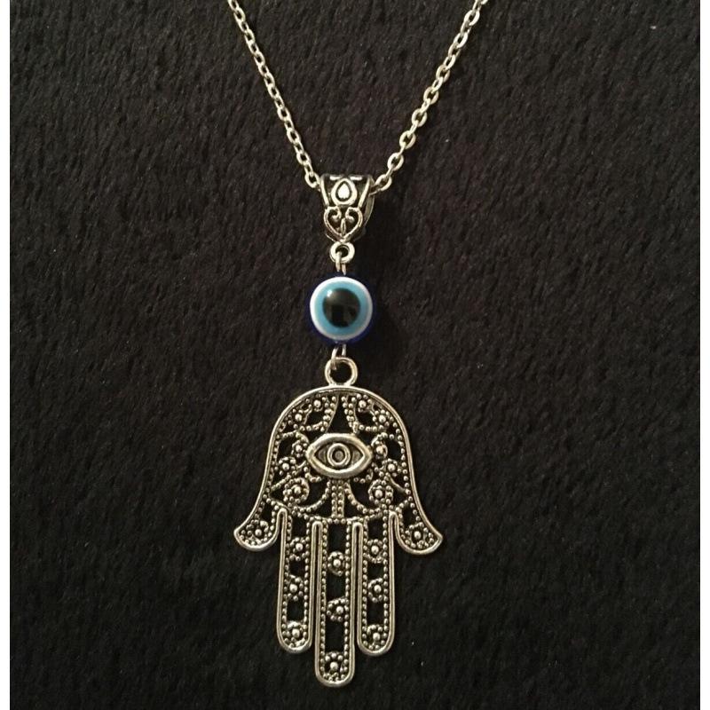 Cross-border Hand of Fatima Evil Eye Pendant Necklace