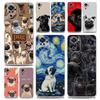 Phone Case For Xiaomi Redmi Note 14 13 12 4G 9 8 10 11 Pro Plus 5G 14C 13C 12C 10C 9C 9A Clear Cover Animal Black Pug Close Up