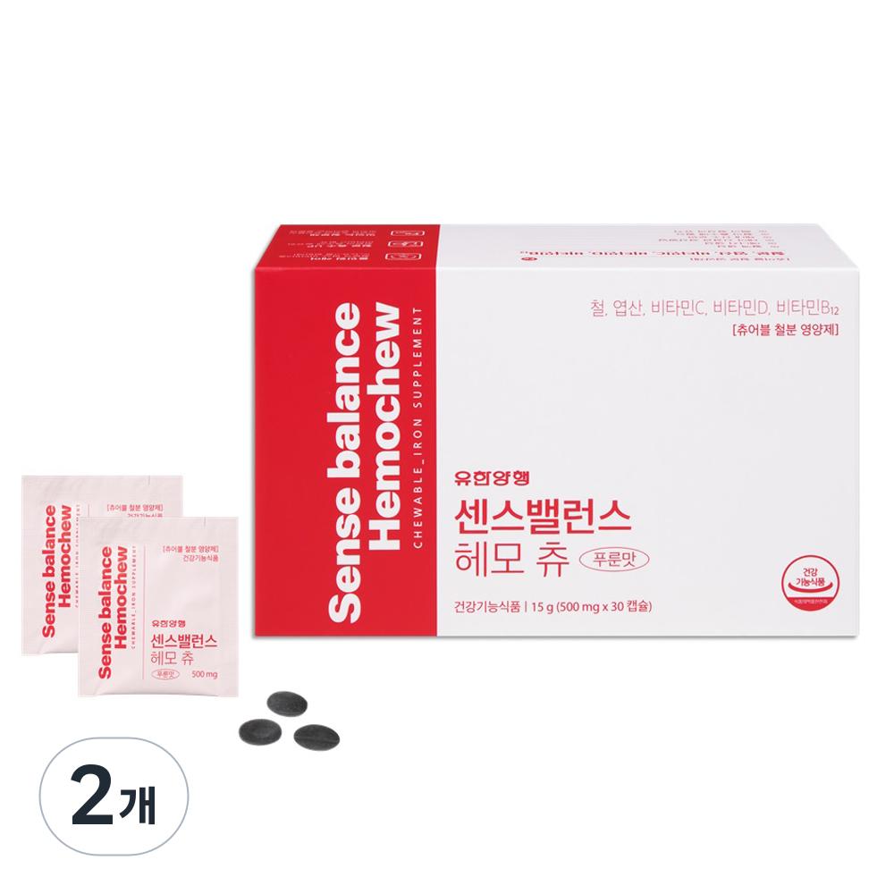 Yuhan Corporation Sense Balance Hemo Chew Iron 15g 30 Tablets 2 Pcs
