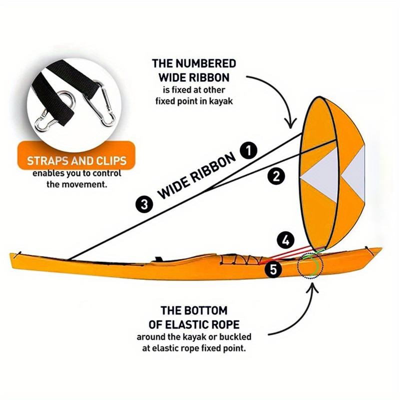 Foldable Kayak Downwind Wind Sail Folding Paddle Sailing for SUP Paddle Board Canoe Inflatable Boat Durable Lightweight