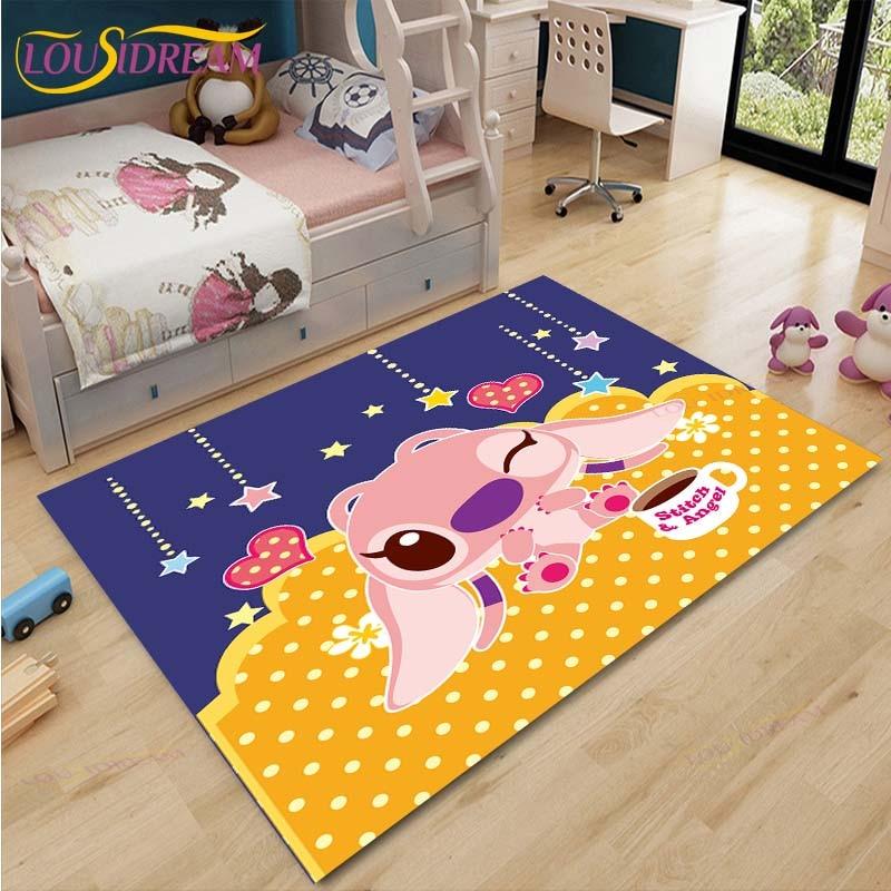 Tappeto Stitch Anime Tappeti per Bambini Tappetini Tavolino Soggiorno Tappeto Camera da Letto Tappetini Pavimento Lavabili Tappeto Area Domestica