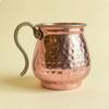 TurkishStyle Yogurt Cup CopperColored Hammered Metal Silver Interior for Cold Water