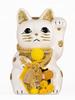Lucky Cat Lucky Atsume Left Hand Cat Lucky Cat Maneki Cat Lucky Feng Shui Ornament Offerory Box White (S-SIZE White) Raised/Ceramic_Lucky (fa_S
