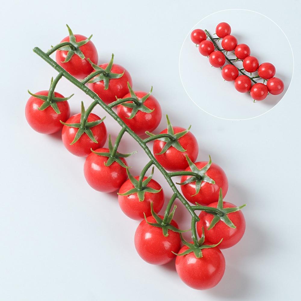 Foam Artificial Tomatoes String Lifelike Farmhouse Fake Fruit Props Hanging Handicrafts Tomatoes Ornament Photography Props