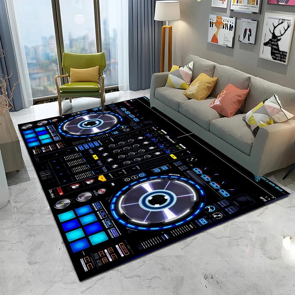 3D DJ Music Screen Klávesnica Kreslený koberec Koberec pre domácu obývaciu izbu Spálňa Pohovka Rohožka Dekor, Koberec pre deti Protišmyková podložka
