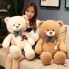 Kawaii Rose Teddy Bear Plush Pillow Stuffed Soft Curly Bow Tie Bear Plushie Toys Nice Valentine 'S Gift for Girlfriend