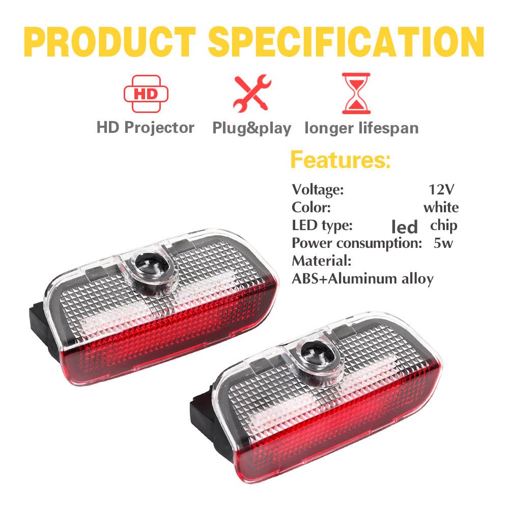 LKPP1 NEW LED Car Door Ghost Shadow Welcome Warning Light Accessories For Skoda Superb 2 MK2 3 MK3 3U 3V 3T B5 B6 B7 B8 2009 - 2020