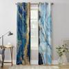Abstraction Blue Marble Modern Window Curtains for Living Room Bedroom Curtain Kitchen Treatment Blinds Drapes