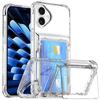 Aplicável ao iPhone16 Capa de Celular Transparente para Cartões Apple 15 Conjunto de Aba de Cerveja 14 ProMax Capa de Proteção Carteira