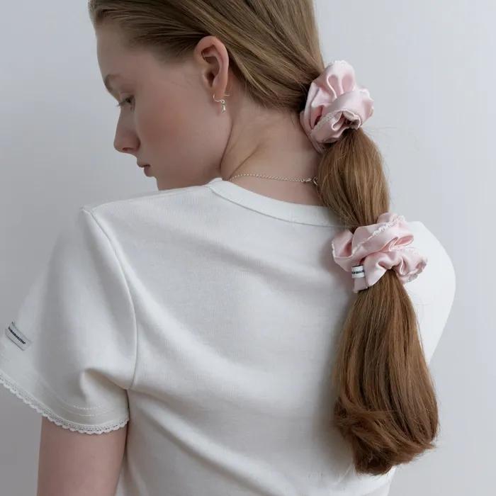 Pure Cotton Lace Satin Scrunchy S (L251MHA040)