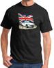 1970-74 MG MGB Convertible Sports Car British Flag Design Black Tshirt