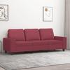 Vidaxl 3-Seater Sofa, Wine Red, 180 Cm, Upholstered In Fabric