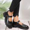 35-44 Chaussures pour femmes Style britannique Petites chaussures en cuir 2024 Bout rond Semelle épaisse Chaussures Mary Jane Chaussures plates pour femmes Mocassins