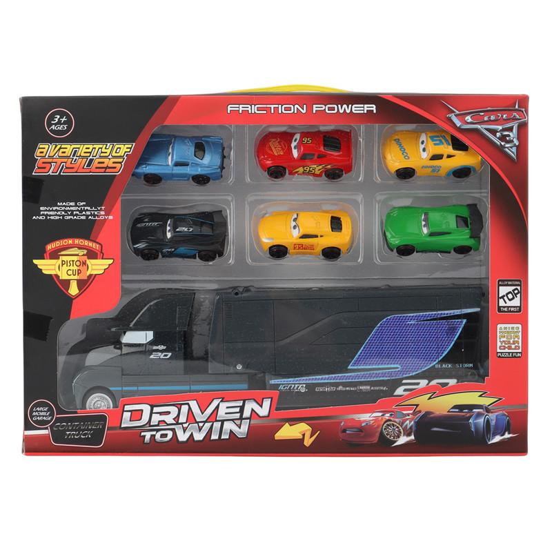 7Pcs/Box  Pixar Cars Toys Lightning McQueen Jackson Storm Mack Uncle Truck 1:55 Model Car Toy Children Birthday Gift