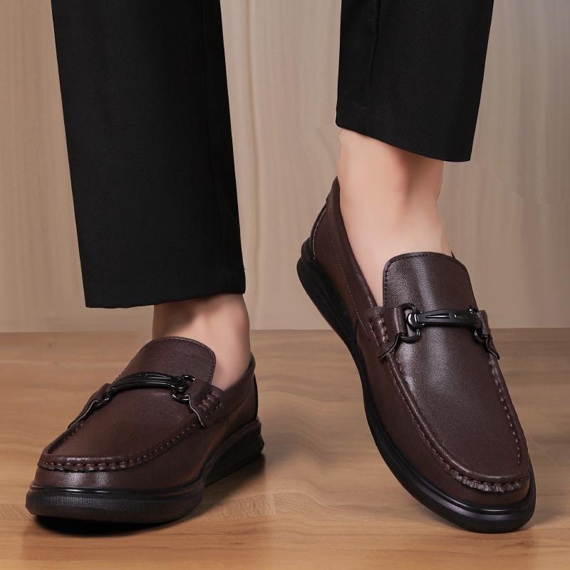 Fashion Men's Genuine Leather Loafers Slip-On Comfortable Walking Shoes Casual Breathable Flats Lightweight Driving Moccasins for Men