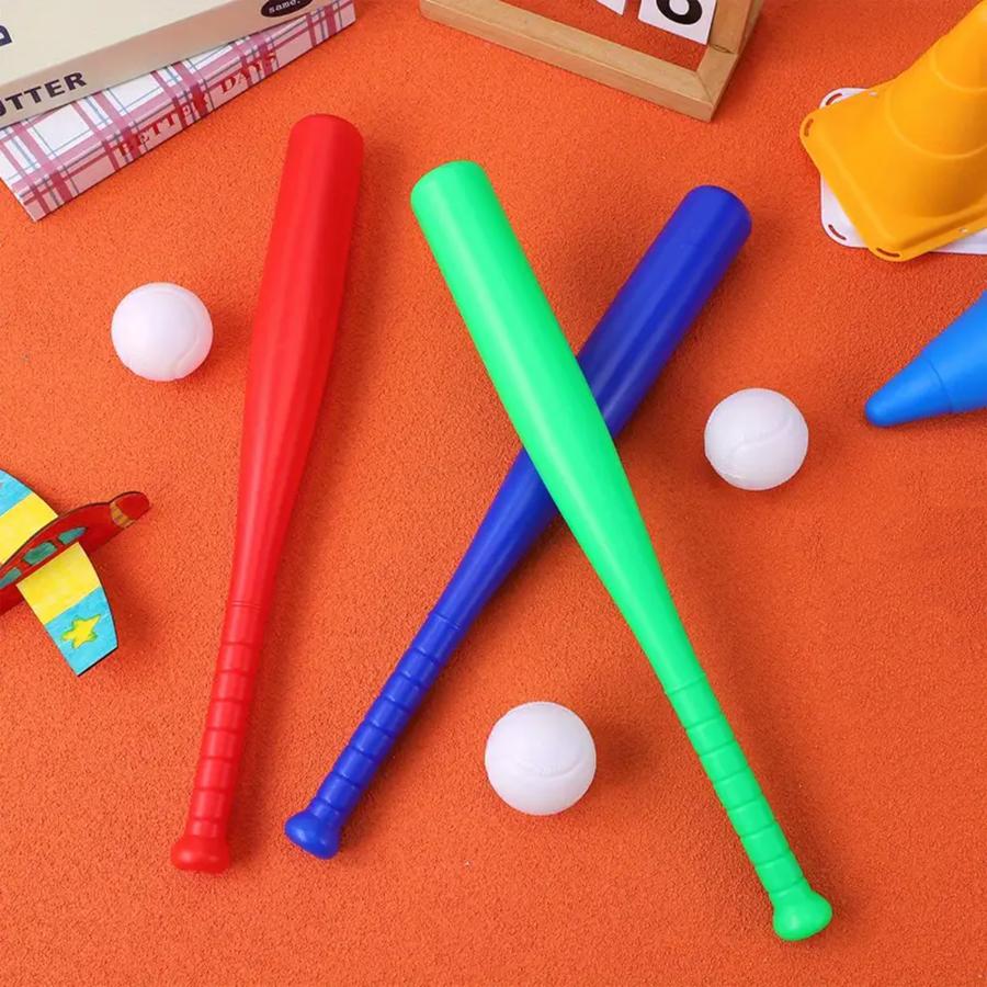 45cm Plastová protiskluzová baseballová pálka s 5.5cm Baseballovou míčkou Venkovní interaktivní míčové hry Kreativní Baseballový trénink Dárky na párty