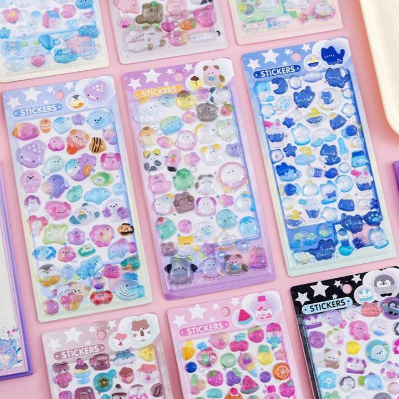 Fun 3D Relief Stickers Creative Cartoon Animals Cute Aesthetic Stickers Diy Phone Case Journal Decoration Stickers