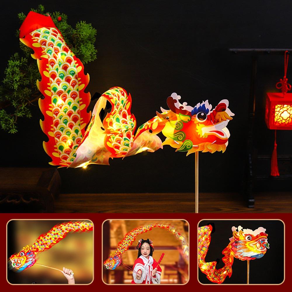 Lanterne Danse du Dragon Chinois Danse de Bénédiction Traditionnelle Dragon Ruban Lanterne Antique Faite à la Main Festival des Bateaux-Dragons