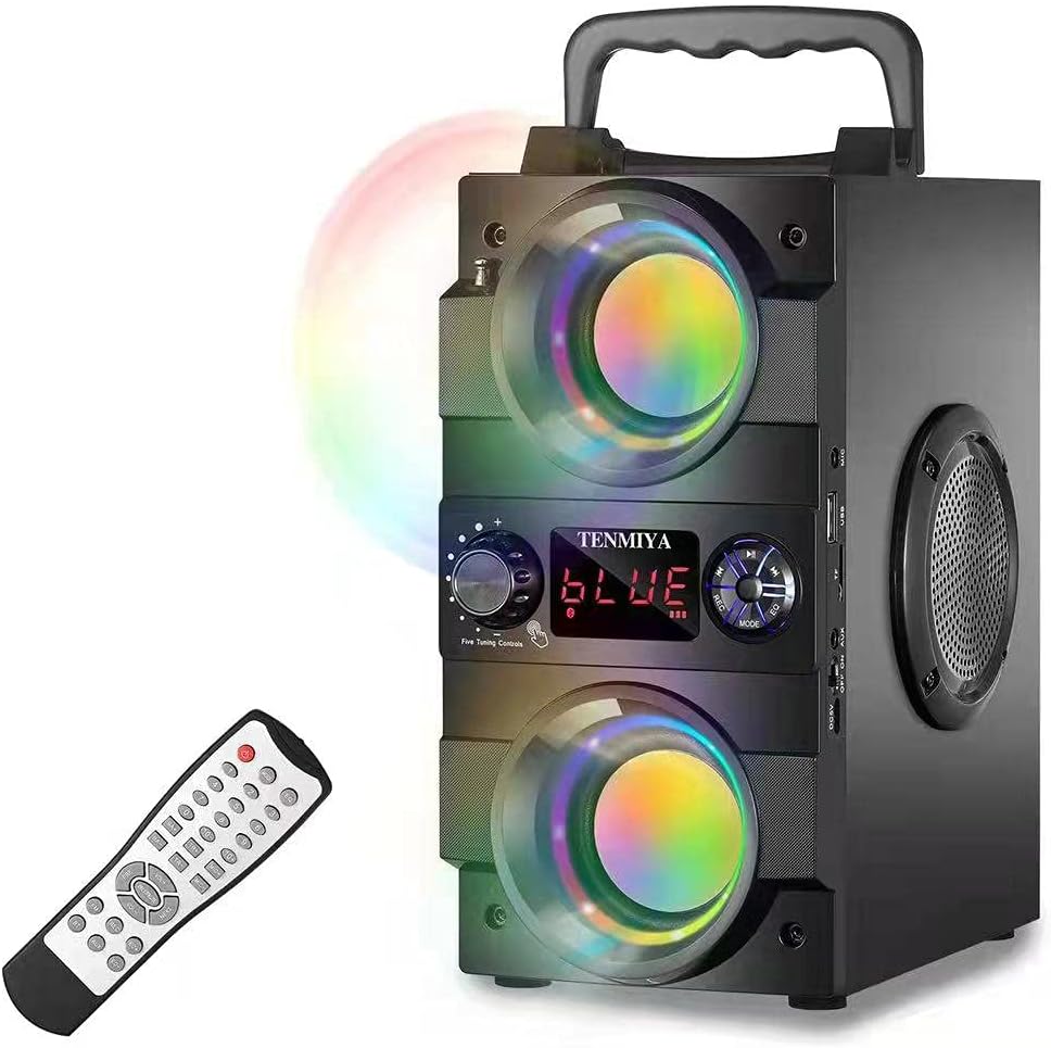 40W(60W Peak) Portable Bluetooth Speakers with Subwoofer Wireless Stereo Rich Bass Boombox with LED Lights