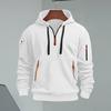 2Pcs/Set Men Sports Suit Hooded Drawstring Long Sleeve Pockets Sweatshirt Elastic Waist Trousers Set Fitness Tracksuit
